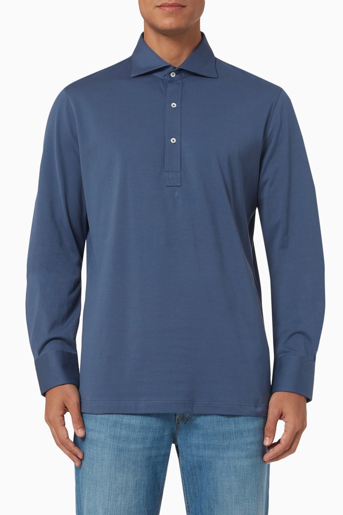 Polo T-shirt in Cotton, Blue