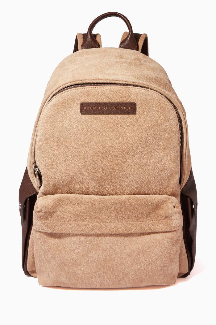 

Backpack in Suede & Buffalo Leather, Brown