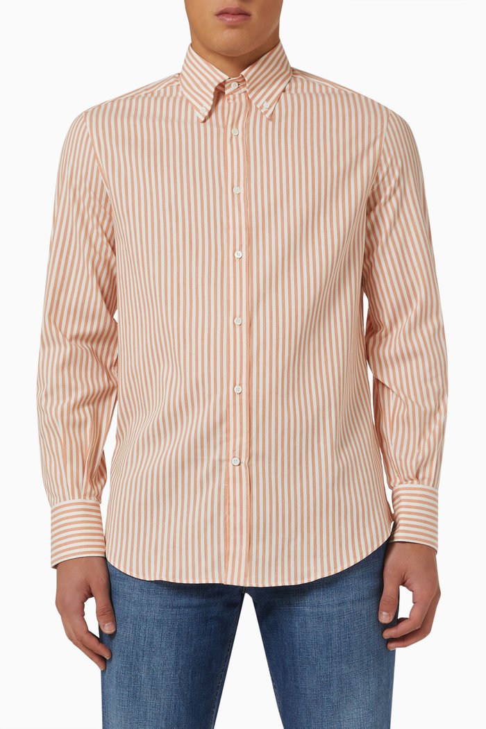 

Oxford Slim-fit Shirt in Cotton-blend, Orange