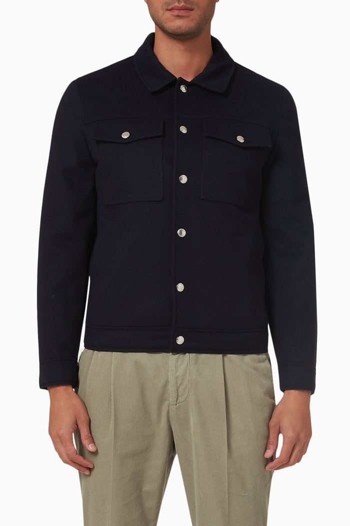 

Outerwear Jacket in Wool, Blue