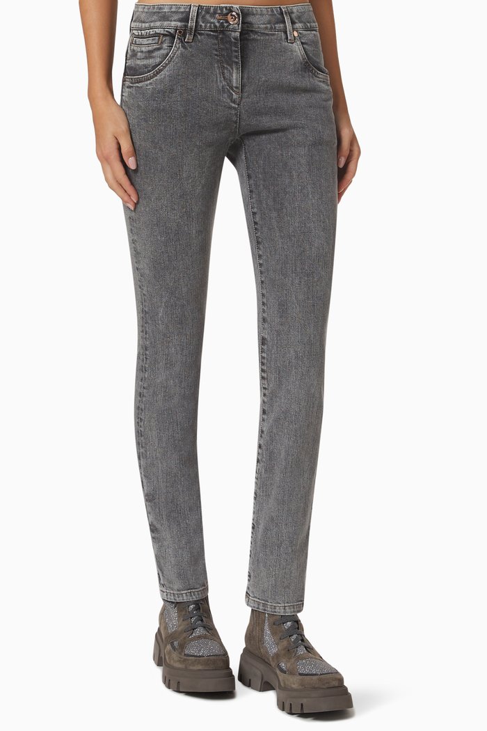 

Slim-fit Jeans in Stretch-denim, Grey