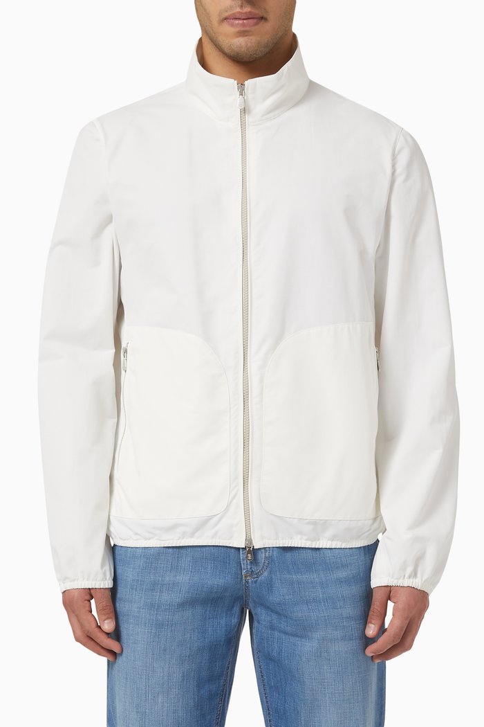 

Water-resistant Jacket in Cotton & Nylon Gabardine, White