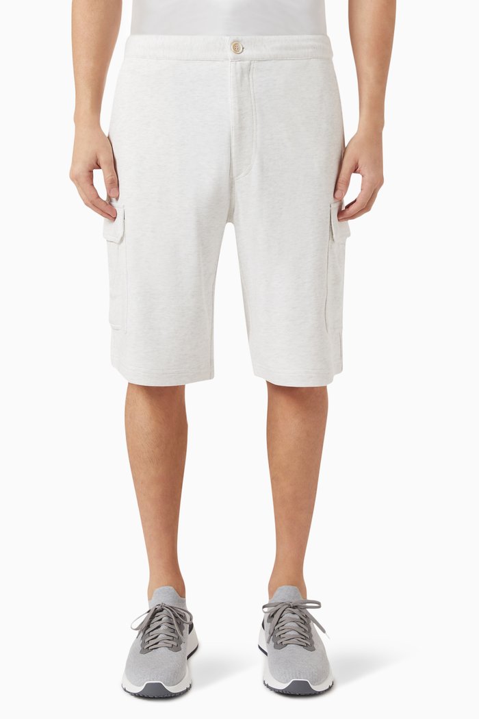 

Bermuda Shorts in Cotton Blend, Grey