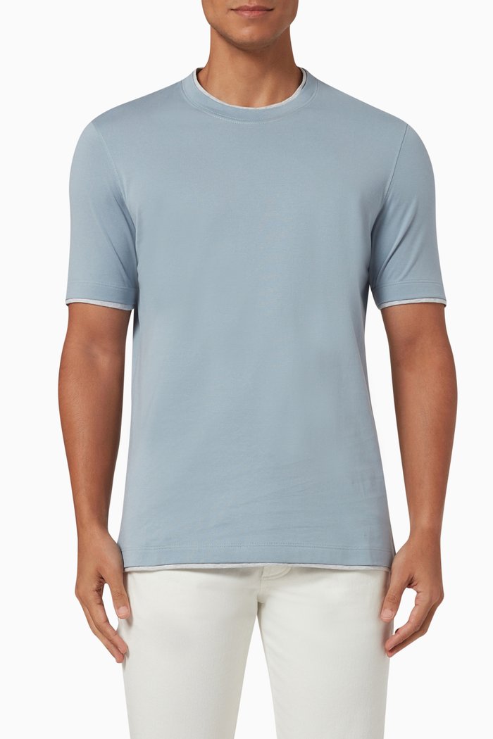 

Slim-fit T-shirt in Cotton-jersey, Blue