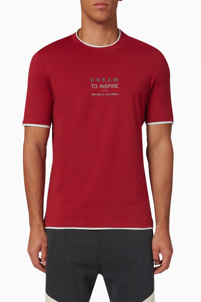 

Slogan T-shirt in Cotton Jersey, Red