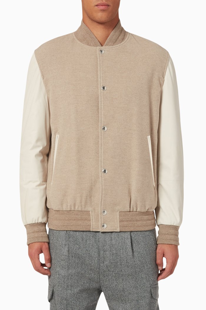 Bomber Jacket in Cashmere, Neutral