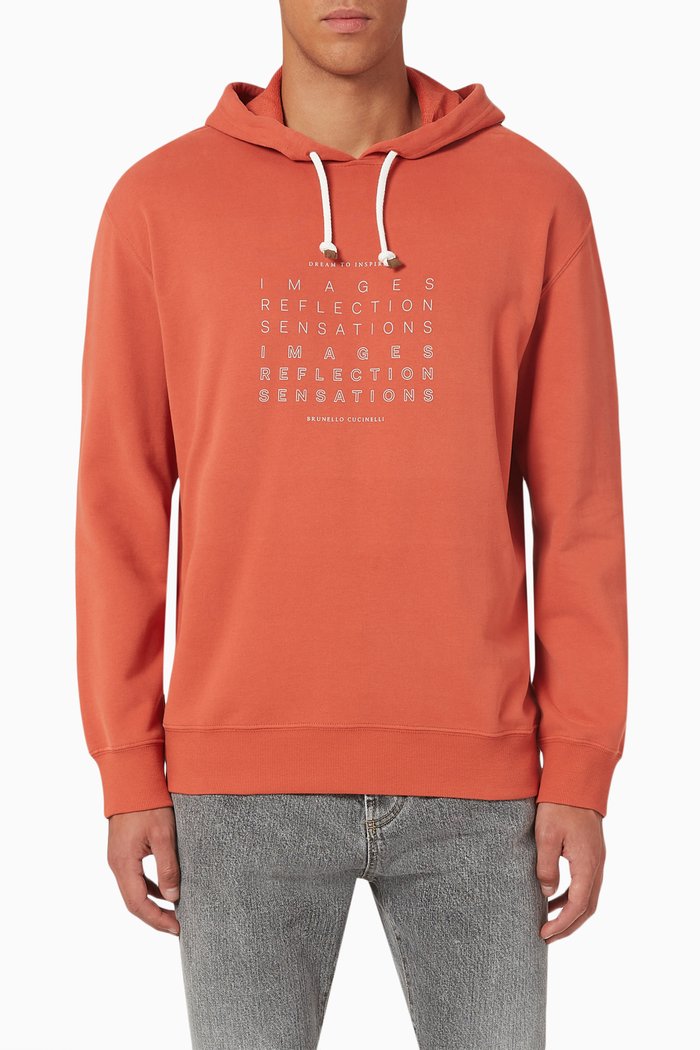 

Hooded Sweater in Wool, Orange