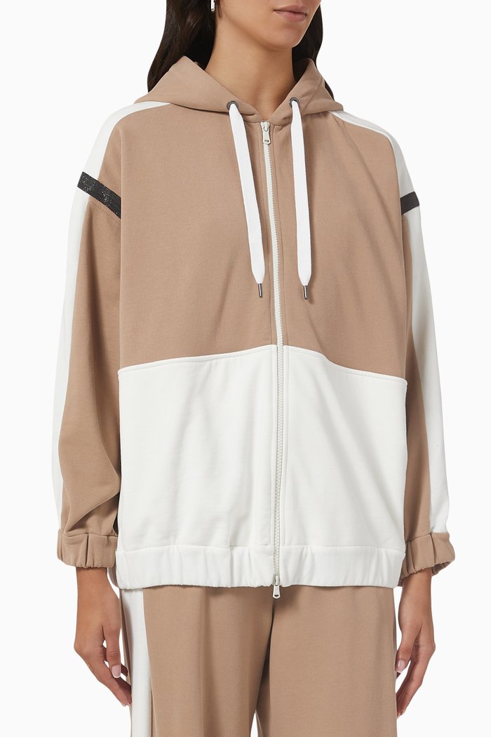 

Panel Sweatshirt in French Terry Cotton Jersey, Neutral