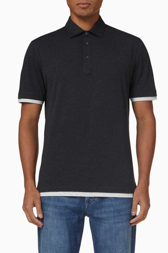 

Polo Shirt in Cotton, Black