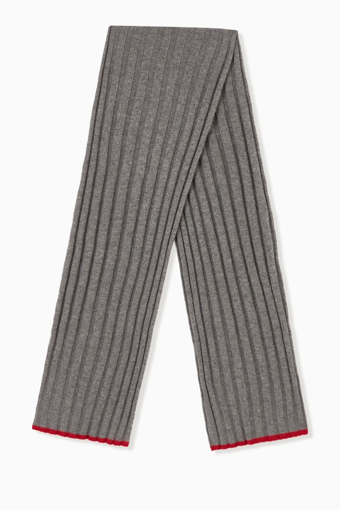

Scarf in Cashmere Rib-knit, Grey