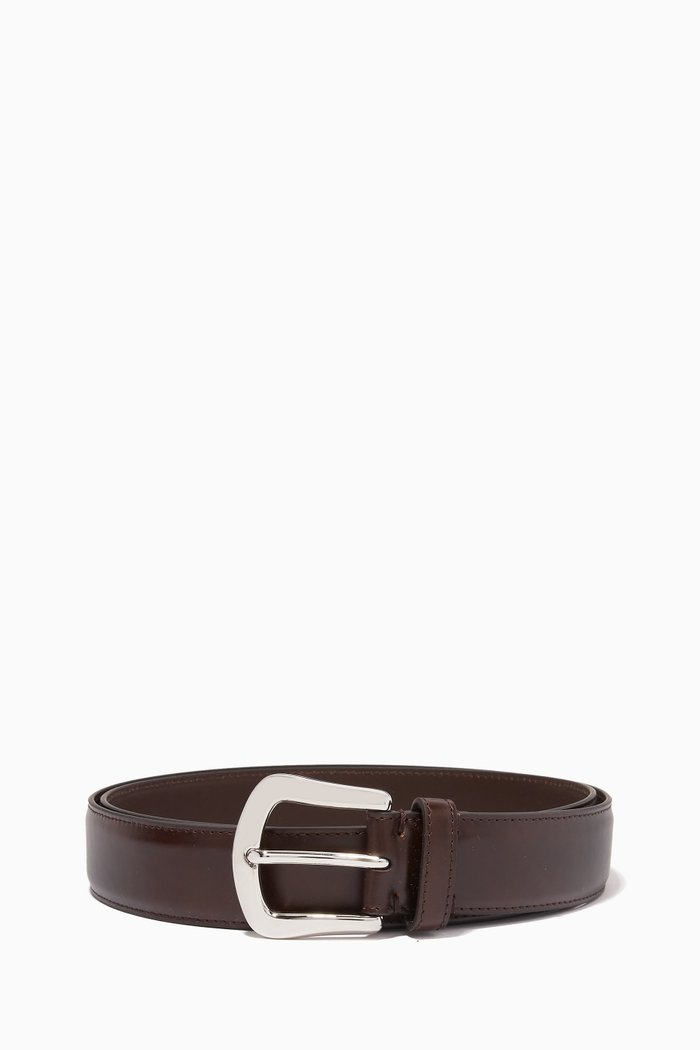Formal Belt in Leather, Brown