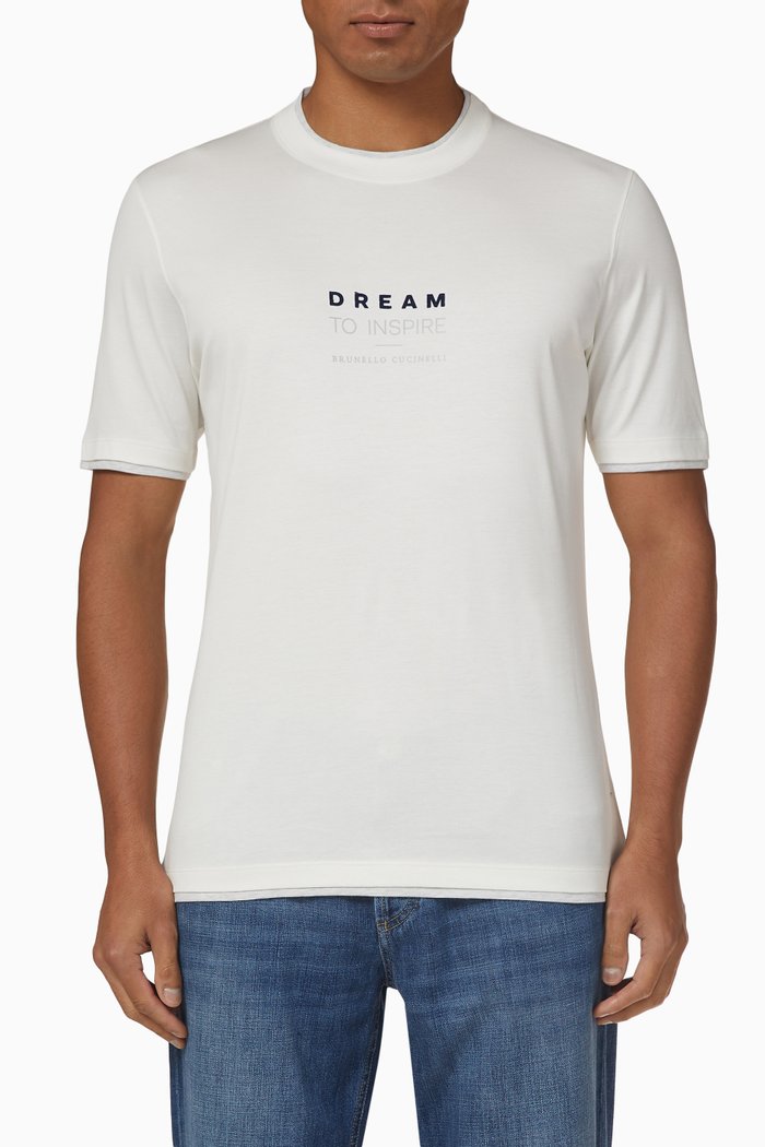 

Dream Print T-shirt in Cotton Jersey, White