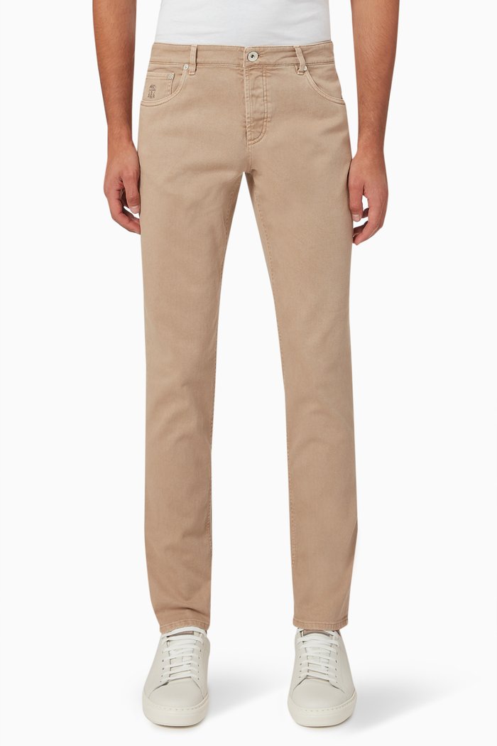 

Slim-fit Mid-rise Jeans in Denim, Neutral