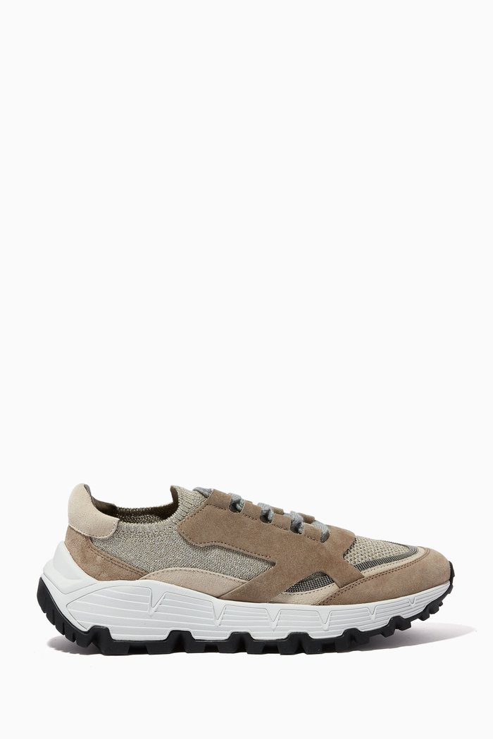 

Runner Sneakers in Suede, Grey