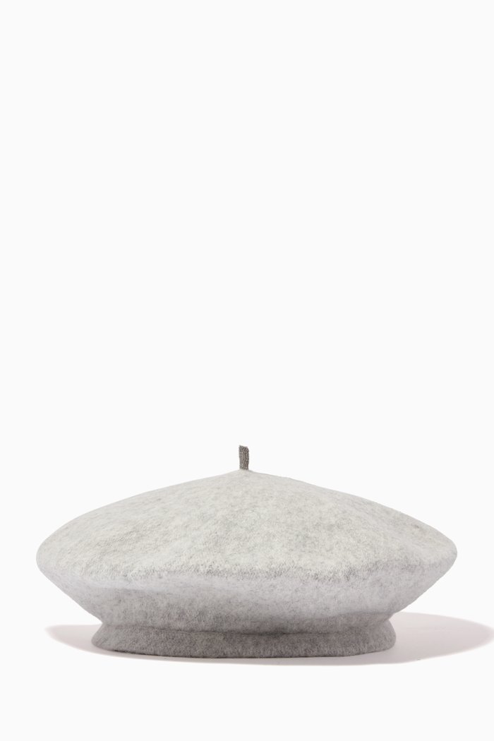 

Beret in Wool, Grey