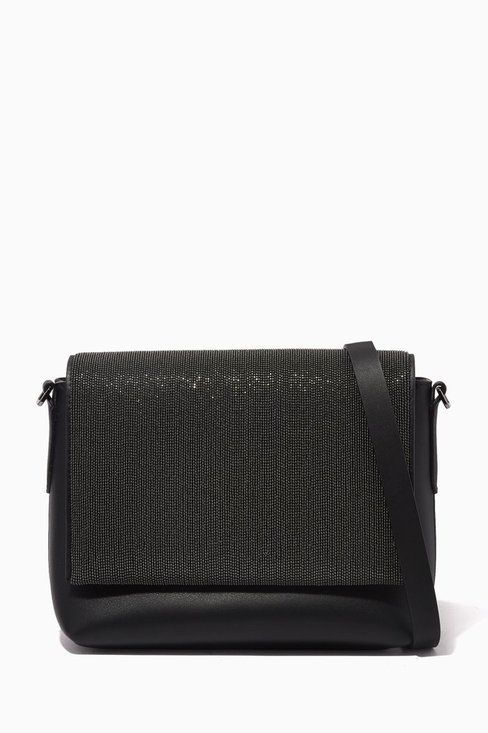 

Shoulder Bag in Soft Calfskin, Black