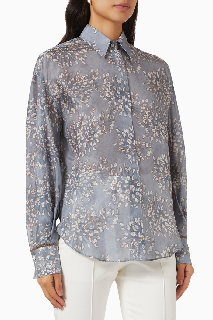 Floral Printed Shirt, Blue
