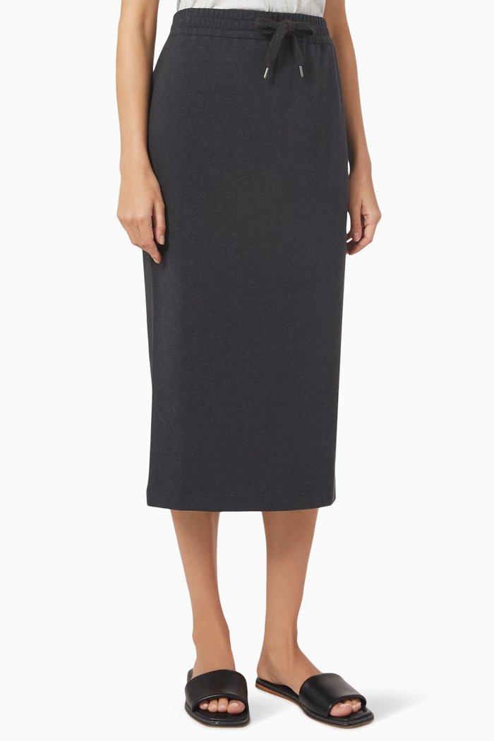 Pencil Skirt in French Terry, Grey
