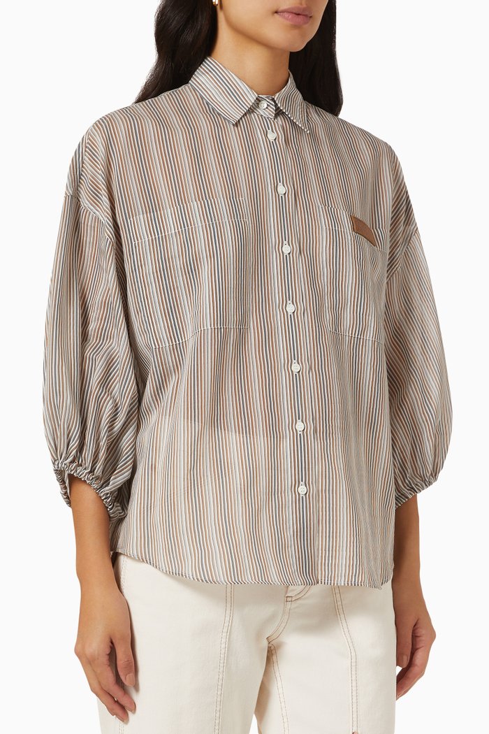 

Striped Blouse, White