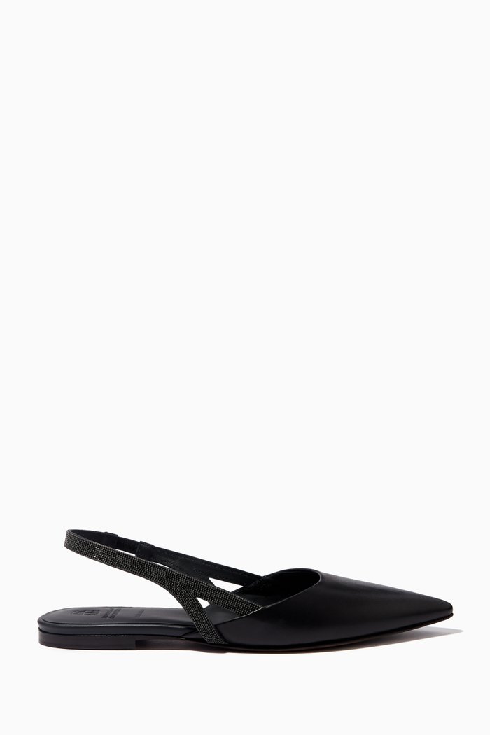 

Precious Straps Flats in Soft Nappa Leather, Black
