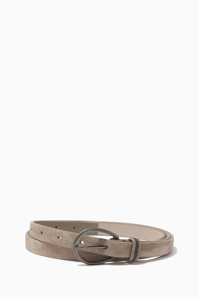 

Belt in Reversed Leather, Grey