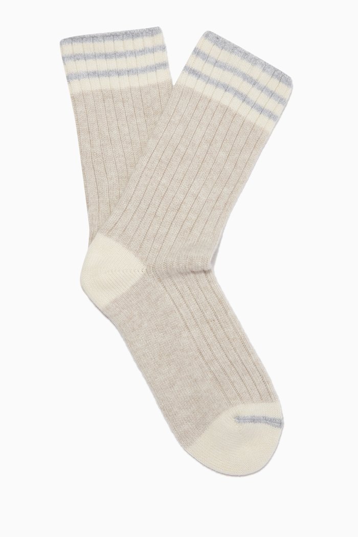 

Socks in Cashmere Rib-knit, Neutral