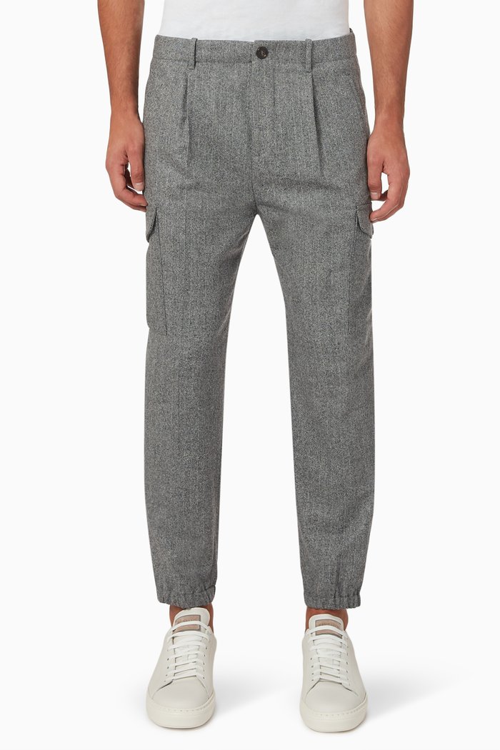 

Slim-fit Trousers in Virgin Wool, Grey