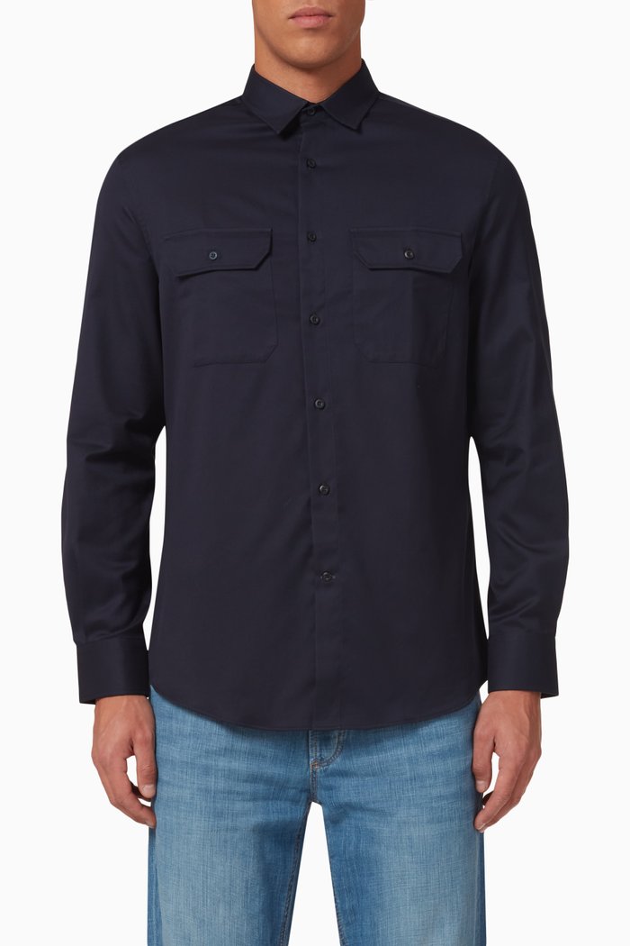 

Classic Shirt in Cotton, Blue