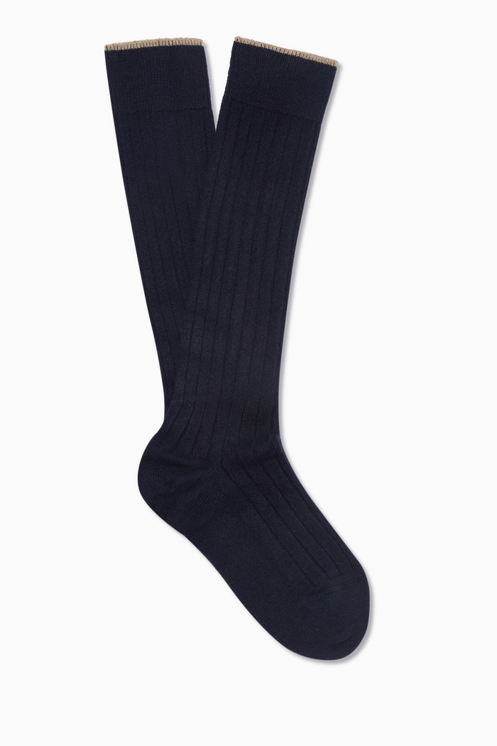 

Socks in Cashmere Rib-knit, Blue