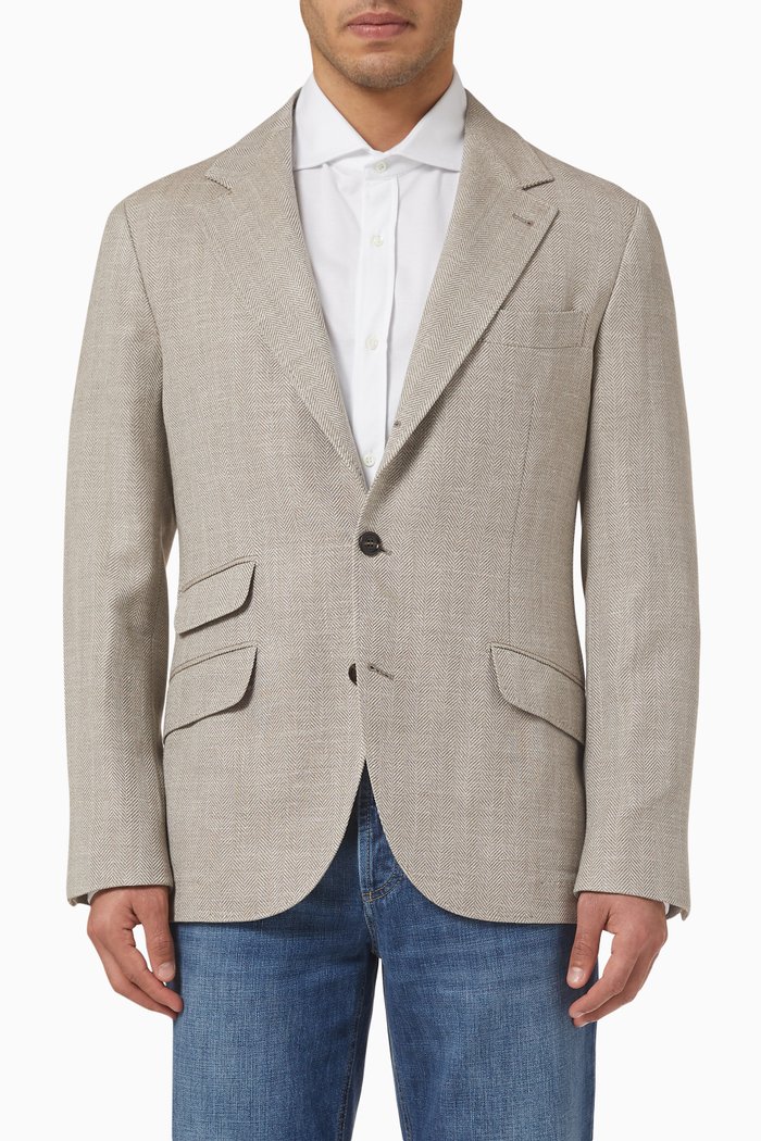 

Deconstructed Cavallo Blazer in Wool Blend, Brown