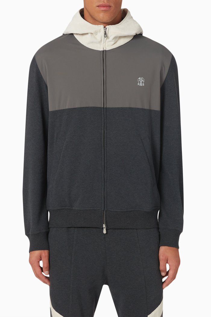 

Cardigan Sweatshirt in Cotton, Black