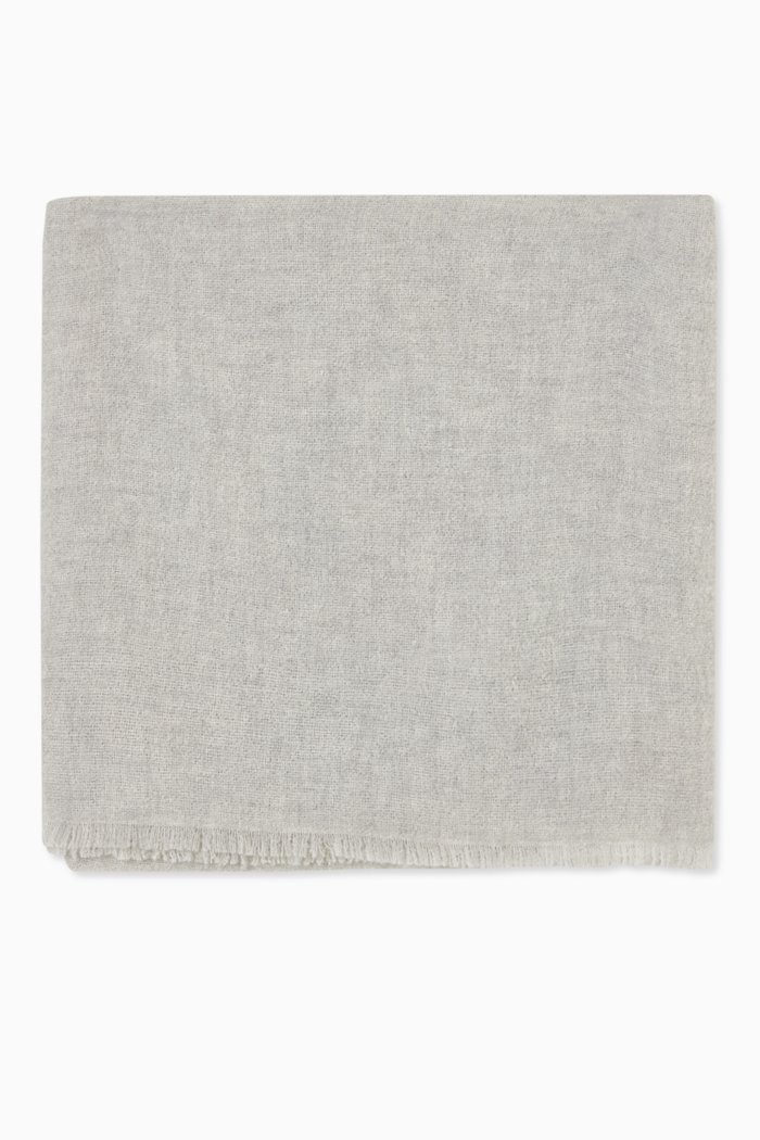 

Scarf in Cashmere & Silk Blend Knit, Grey