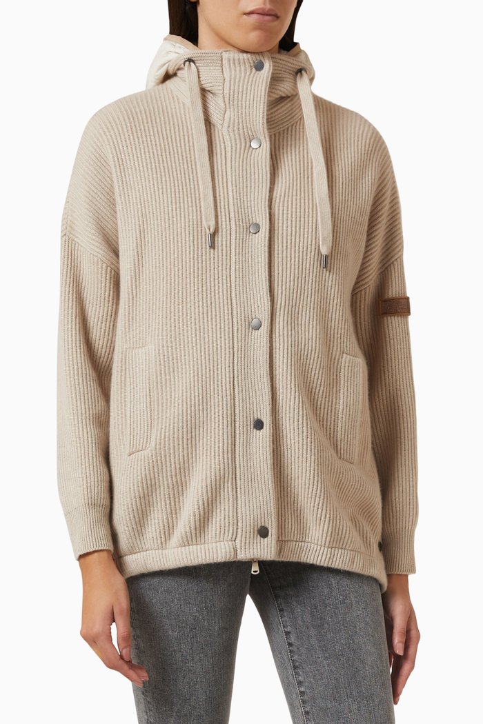 Padded Hooded Jacket, Neutral