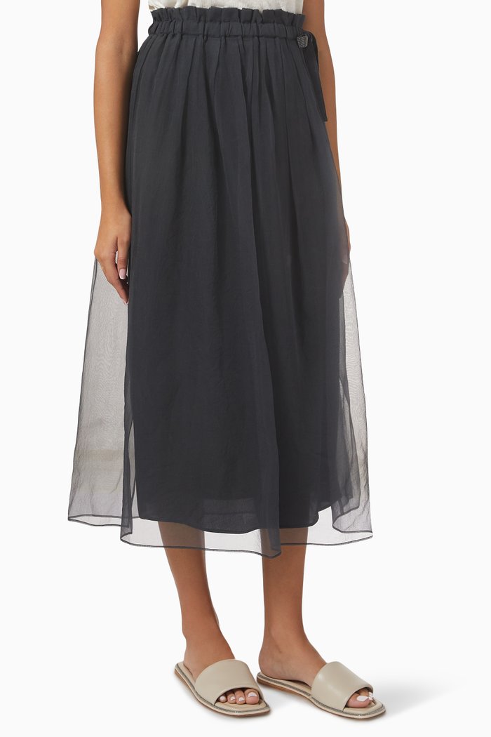 

Full Skirt in Crispy Silk, Grey