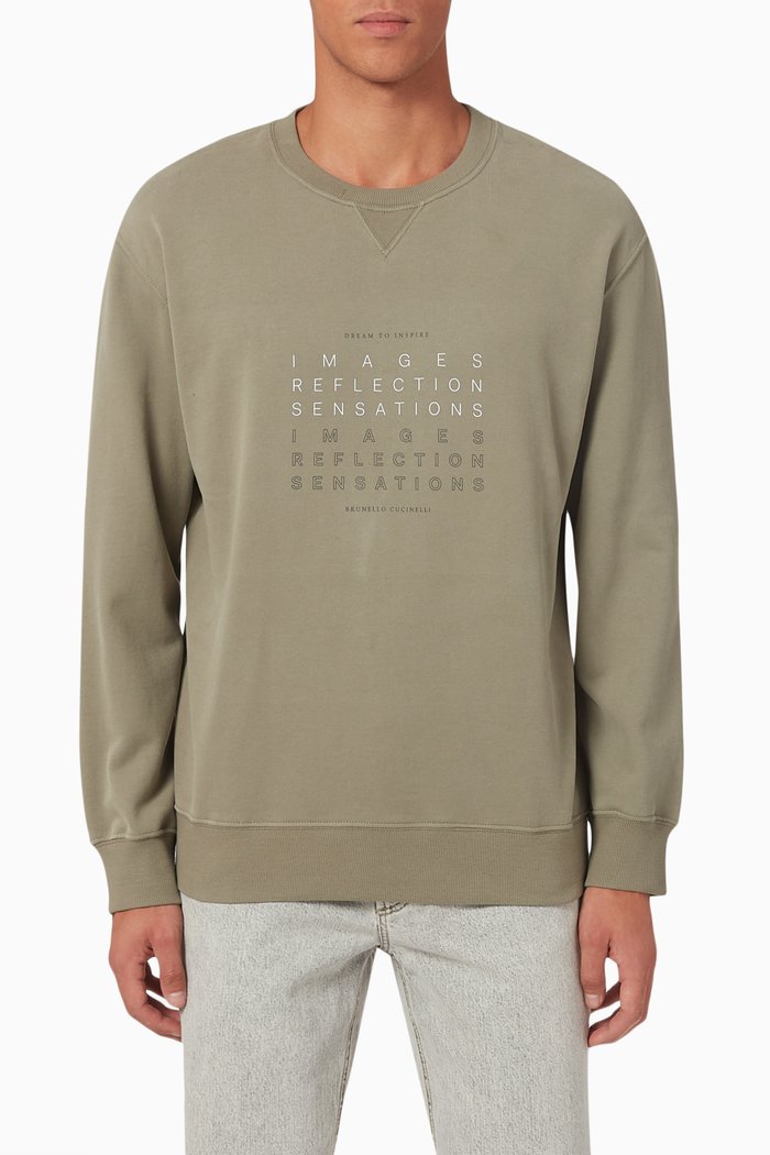 

Logo-print Sweatshirt in Cotton, Brown