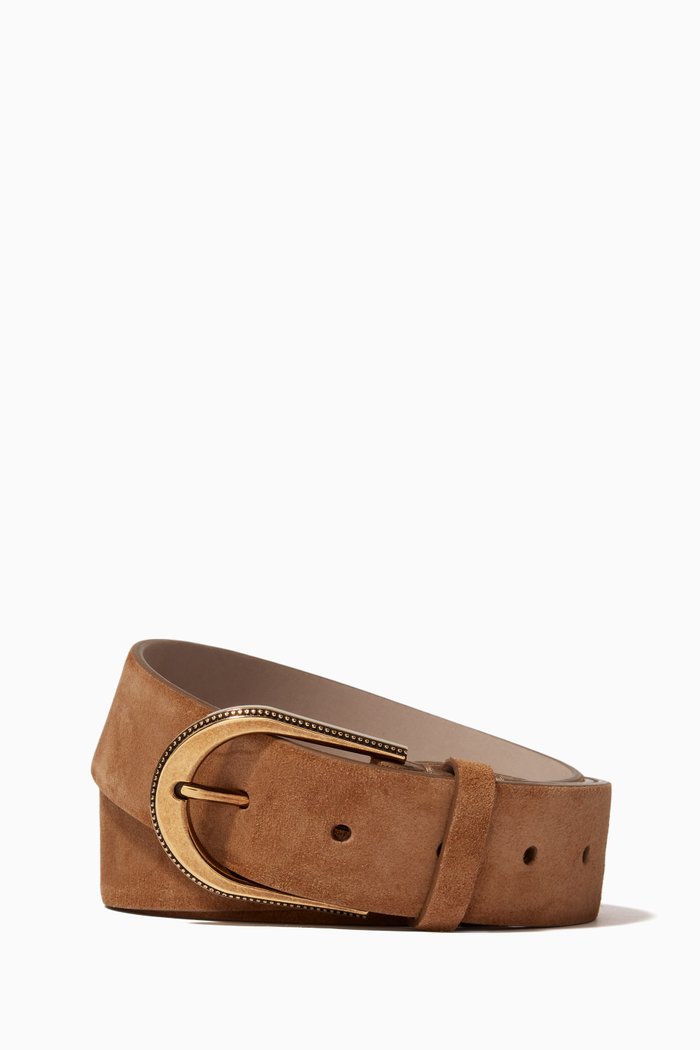 

Belt in Suede Calfskin, Brown