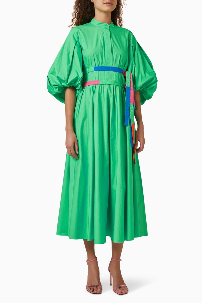 

Madalena Midi Dress in Cotton, Green