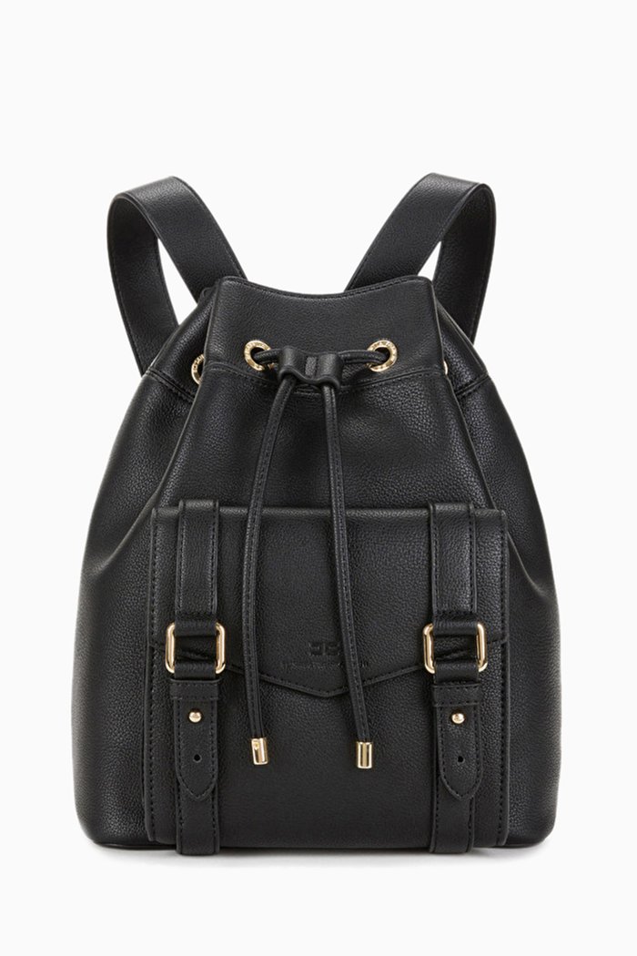 

Backpack in Tumbled Faux Leather, Black
