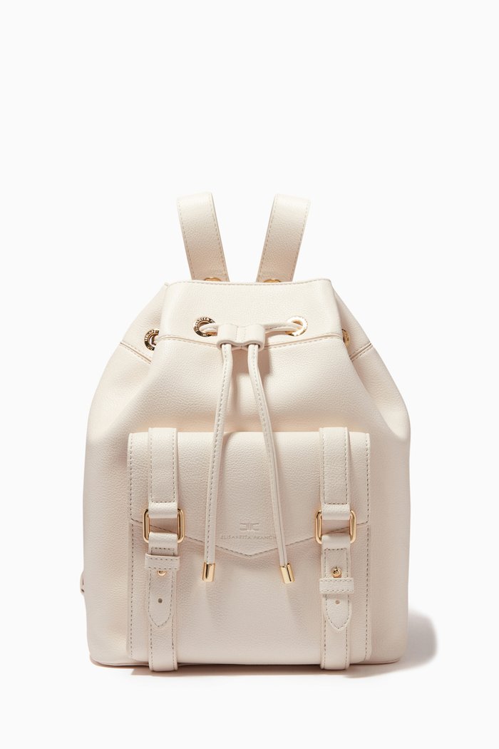 Backpack in Tumbled Faux Leather, Neutral
