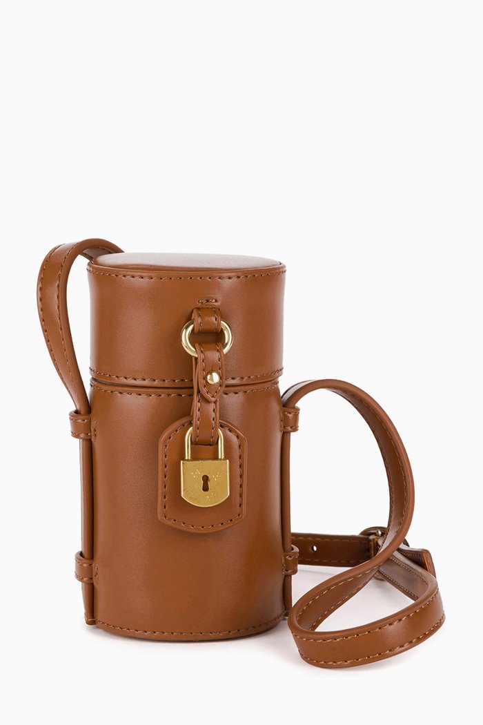 

Vanity Bag in Faux Leather, Brown