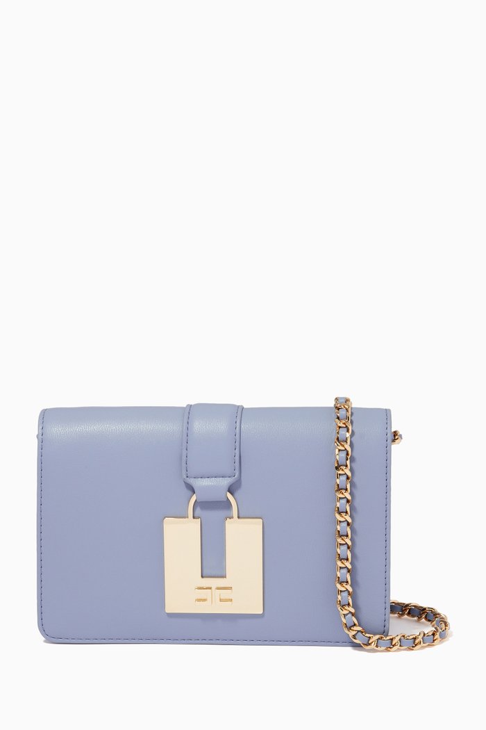 Mini Shoulder Bag in Faux Leather, Purple