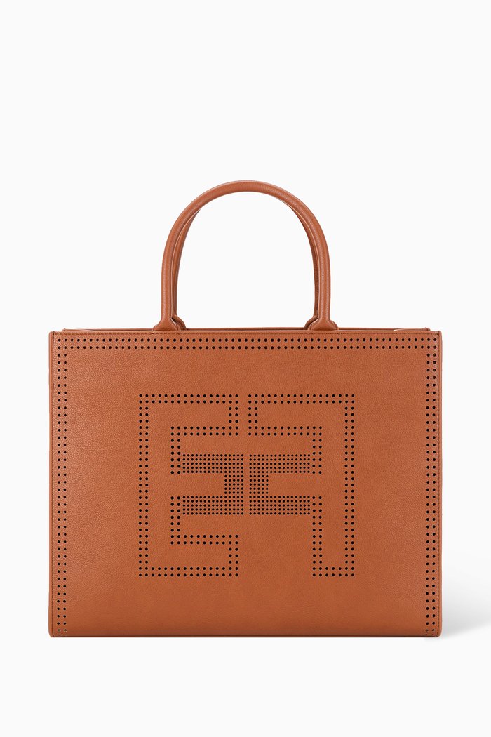 

Big Shopper Bag in Tumbled Faux Leather, Brown