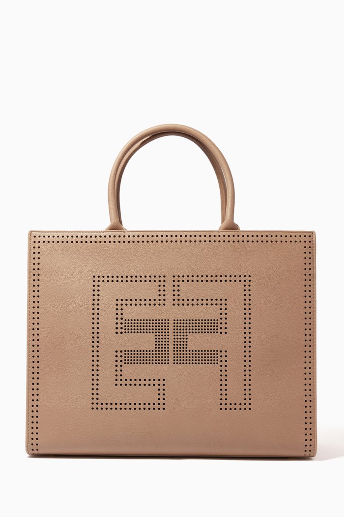 

Big Shopper Bag in Tumbled Faux Leather, Brown