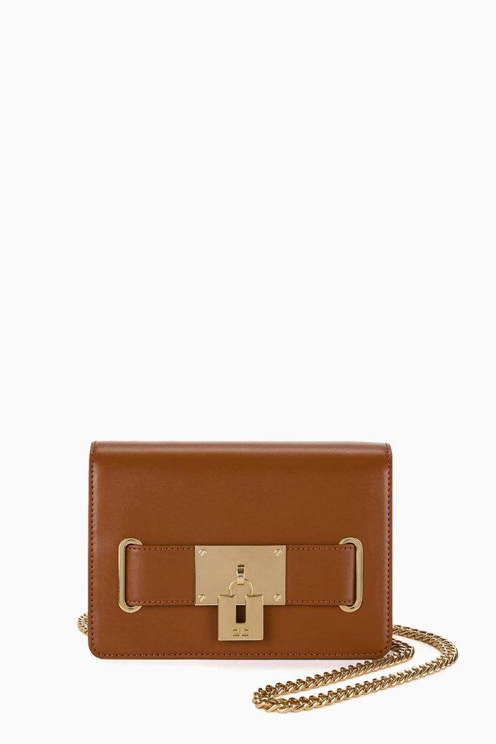 

Shoulder Bag in Faux Leather, Brown