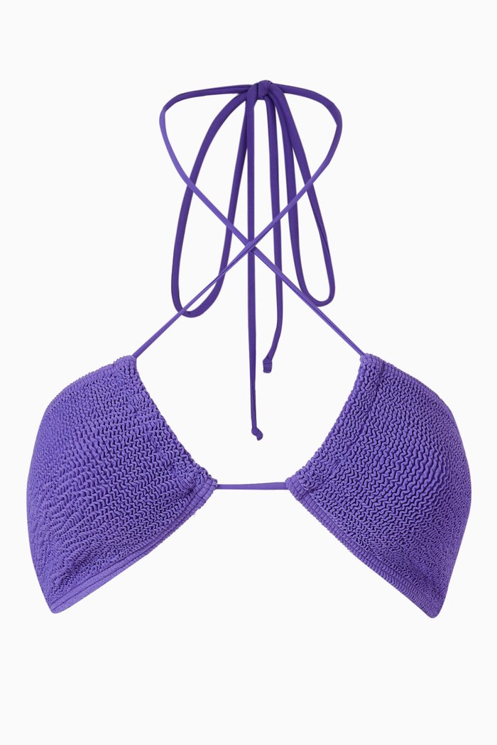 

Margarita Bandeau Bikini Top in Eco Nylon, Purple