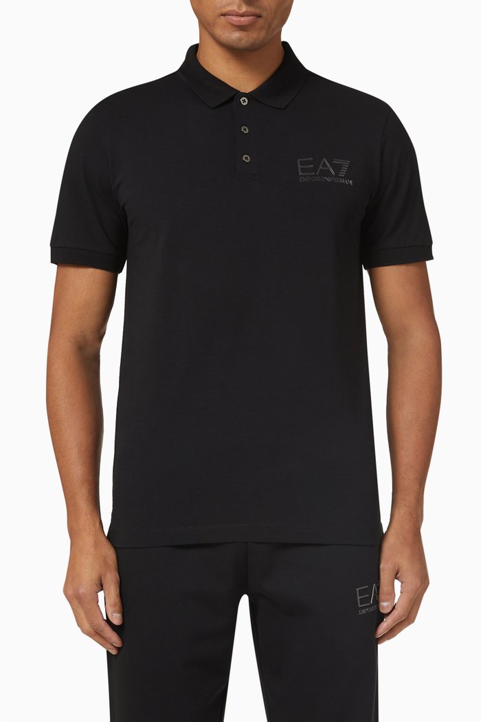 

Logo Polo Shirt in Cotton, Black