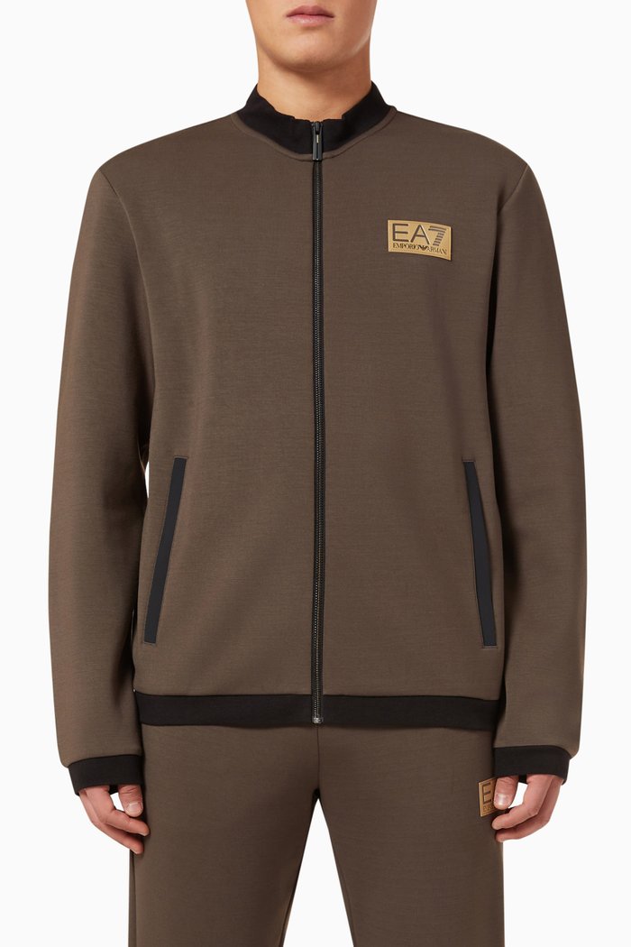 

EA7 Gold Label Zipped Sweatshirt in Modal-blend, Grey