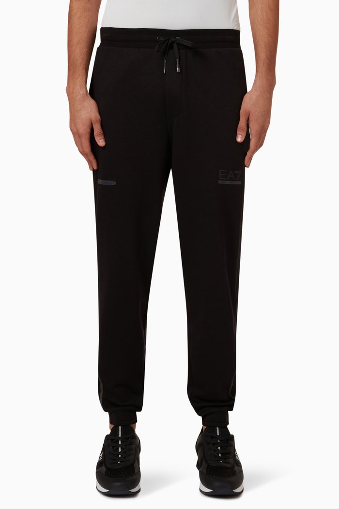 Drawstring Sweatpants in Cotton, Black