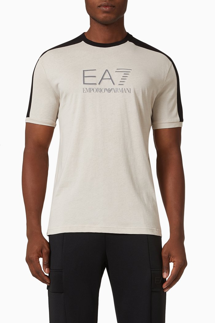 

EA7 Train Athletic T-shirt in Cotton Jersey, Neutral