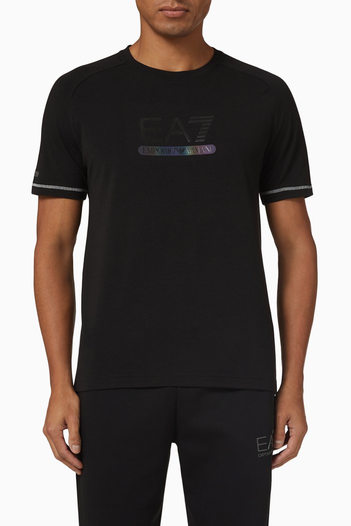 

Slim Fit Logo T-shirt in Cotton Jersey, Black